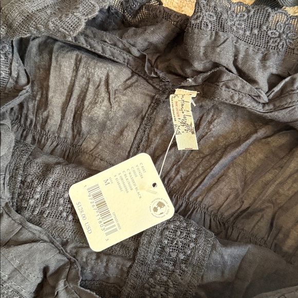 NWT Free People Tiered And True Ruffle Romper Black - Picture 5 of 11